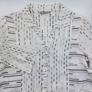 Habitat Clothes To Live In Peruvian Weave Tunic Women's Small Black Tan Pockets